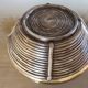 Ceramic basket with rattan and brass in the 70s