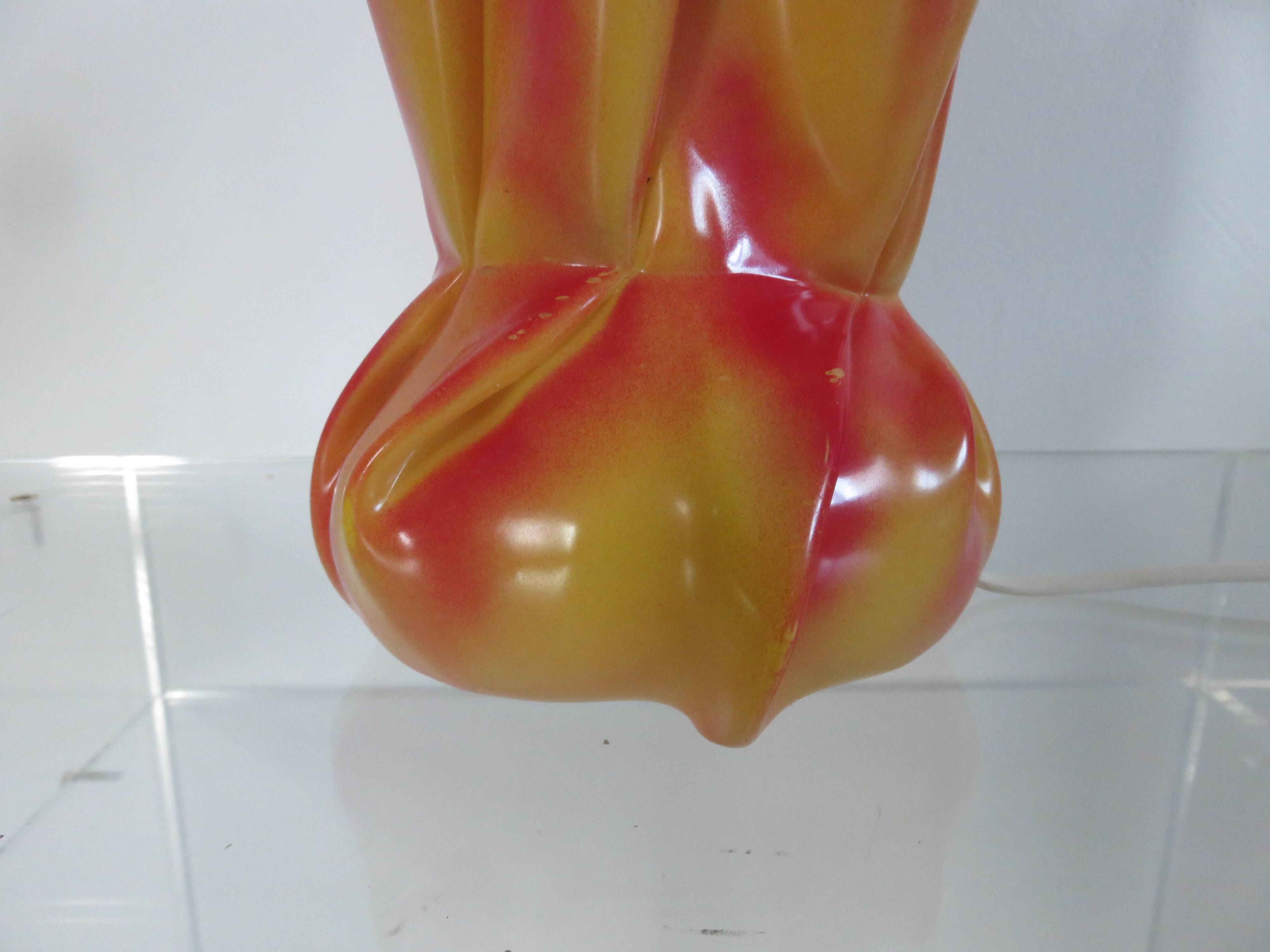 Draped chaplain lamp, Les Exclarares, in polycarbonate, 1980