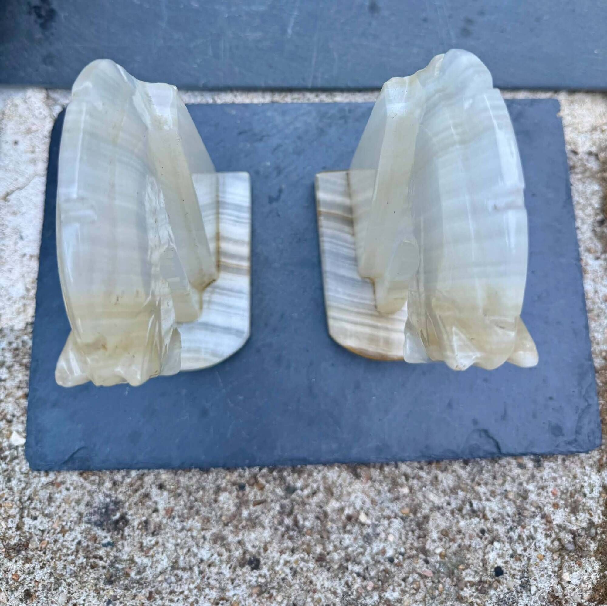 Pair of onyx bookends from the 1960s, vintage Italy.