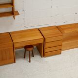 Maison Regain: modular office set. Pine. France, circa 1975