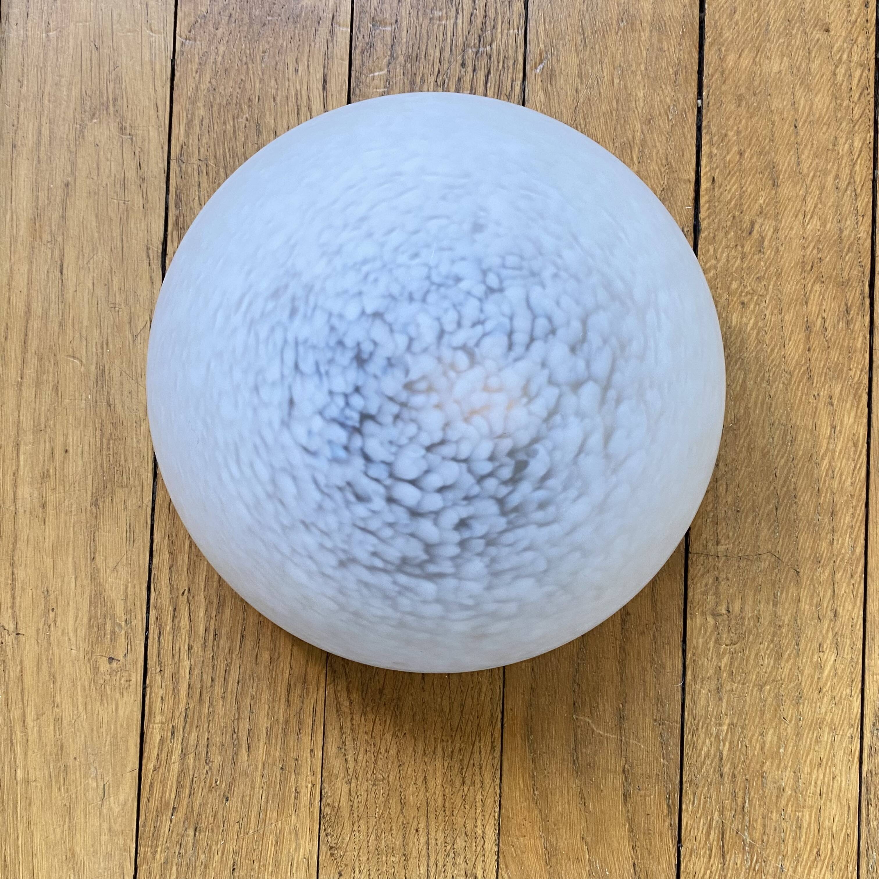 Antique wall ceiling light Clichy white glass semi-spherical