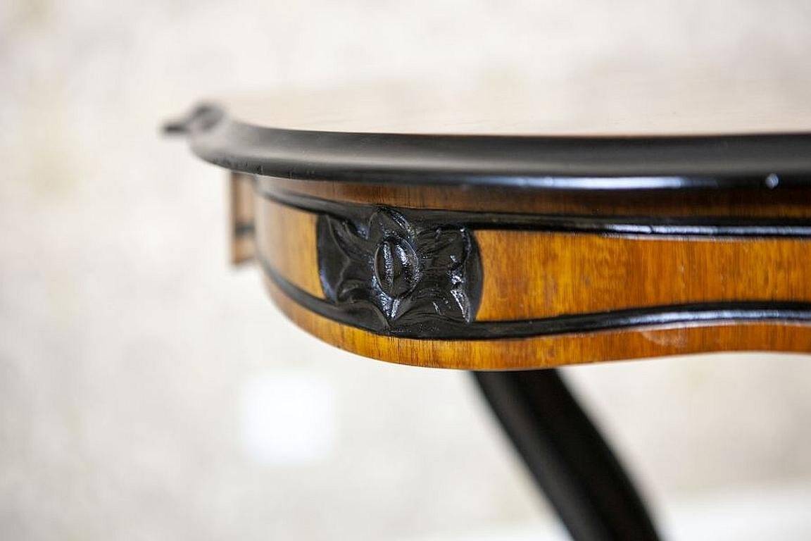 Antique Walnut Side Table with Veneered Top, 1890s