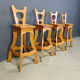 Vintage brutalist bar stools, set of 4 - 1960s