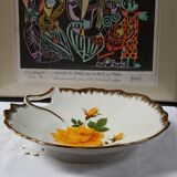 Plat porcelaine de Chauvigny décorée à l'or