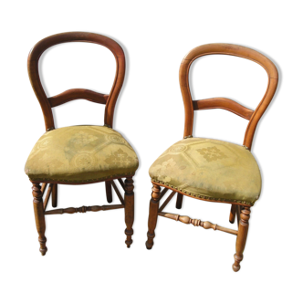 Paire de chaises Louis Philippe en merisier