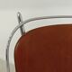 Set of 4 French chairs in camel brown imitation leather and chrome 1960