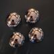4 boutons boule laiton chromé 30mm