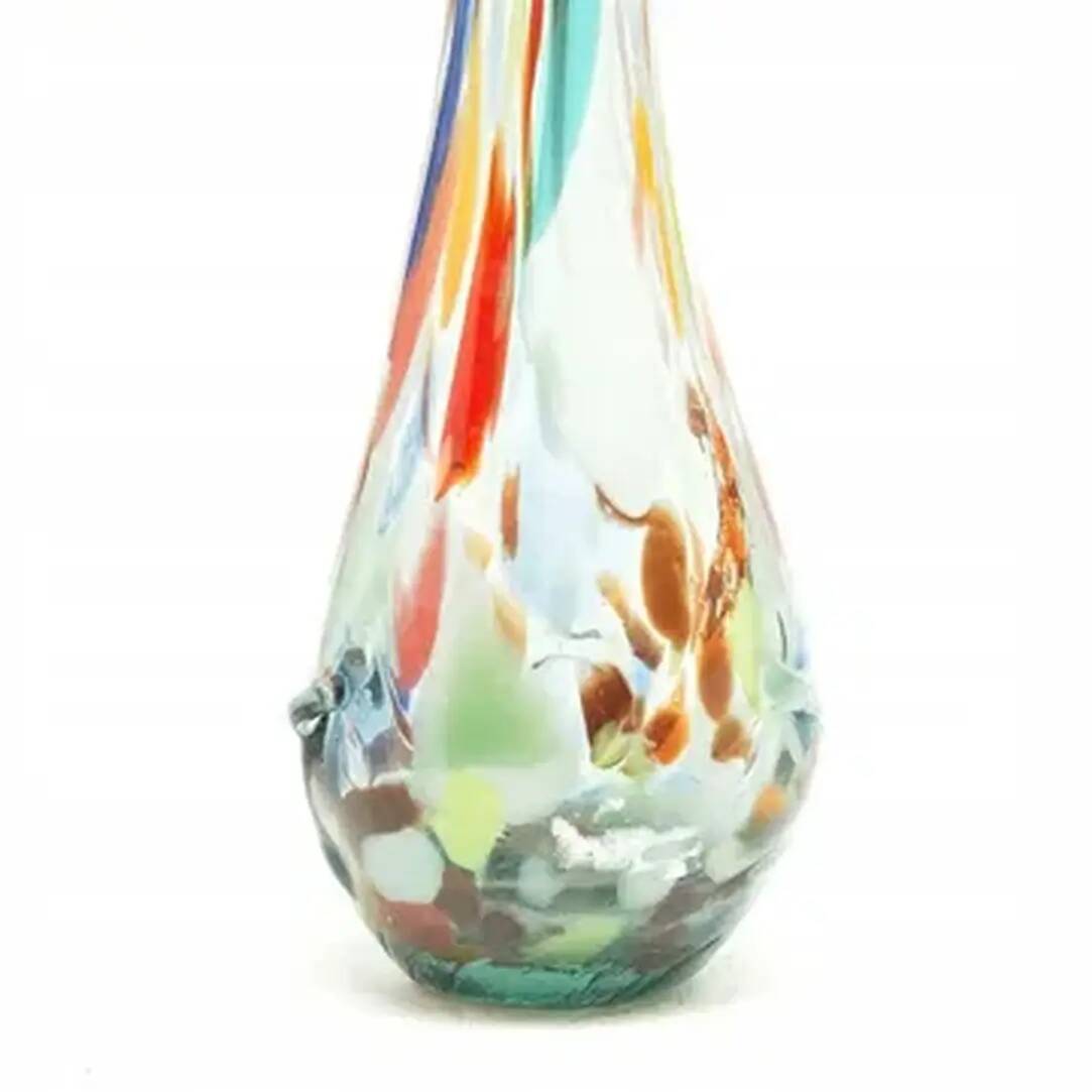 Sekacz vase, mid-century modern, multicolour glass, Huta Krosno, Poland, 1970s