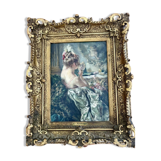 Oil/canvas original work Eduardo Léon GARRIDO (1856-1949)