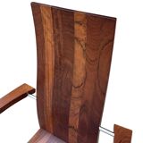 Ensemble vintage de quatre chaises design en hêtre massif chrome