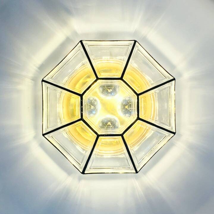 XL Mid-Century Glass Ceiling Light from Limburg, Germany, 1960s/1970s