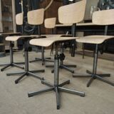 Industrial rotary and adjustable workshop chairs 1950s