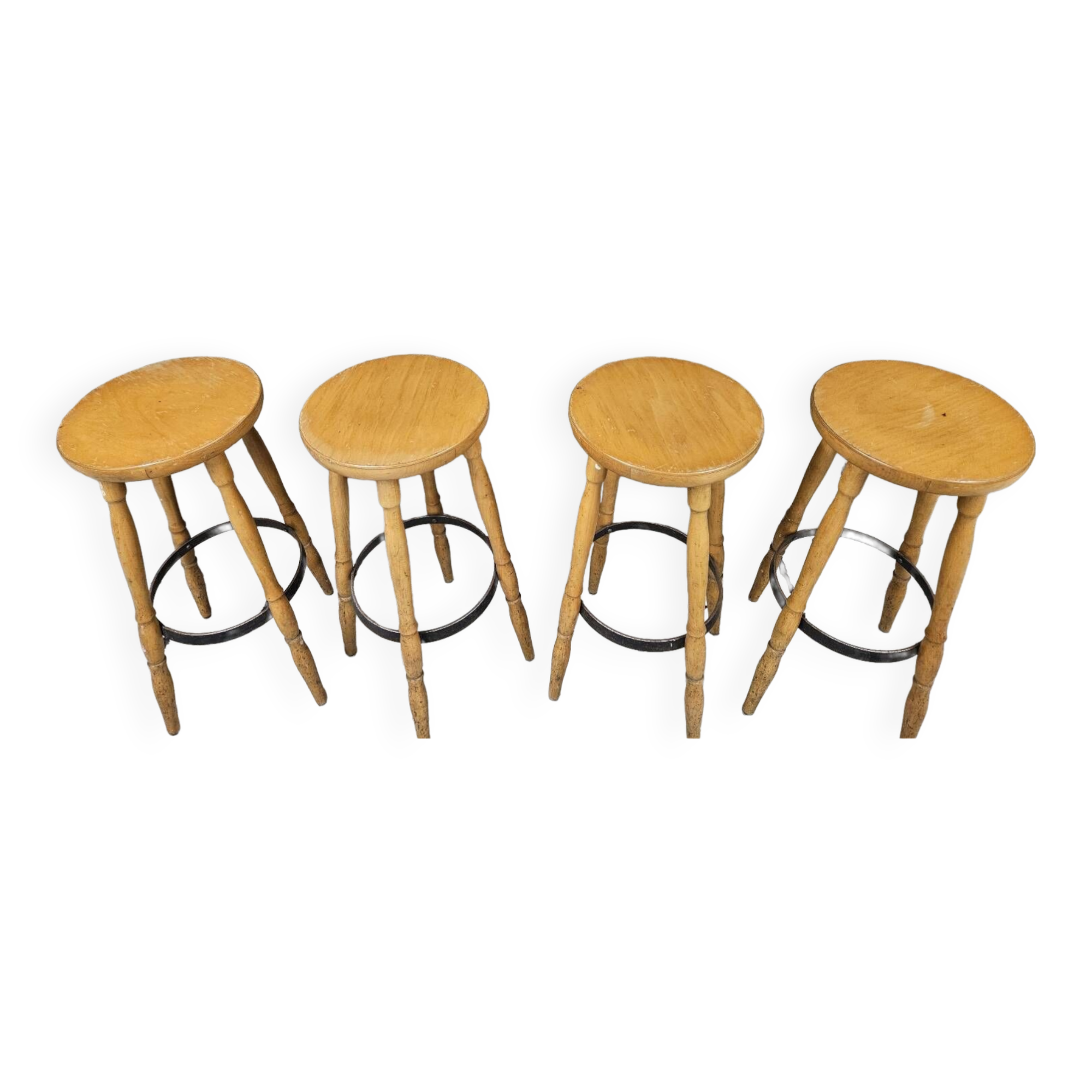 Set of 4 vintage bar stools 1970"