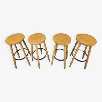 Set of 4 vintage bar stools 1970"