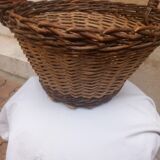 Woven wicker and hazel basket