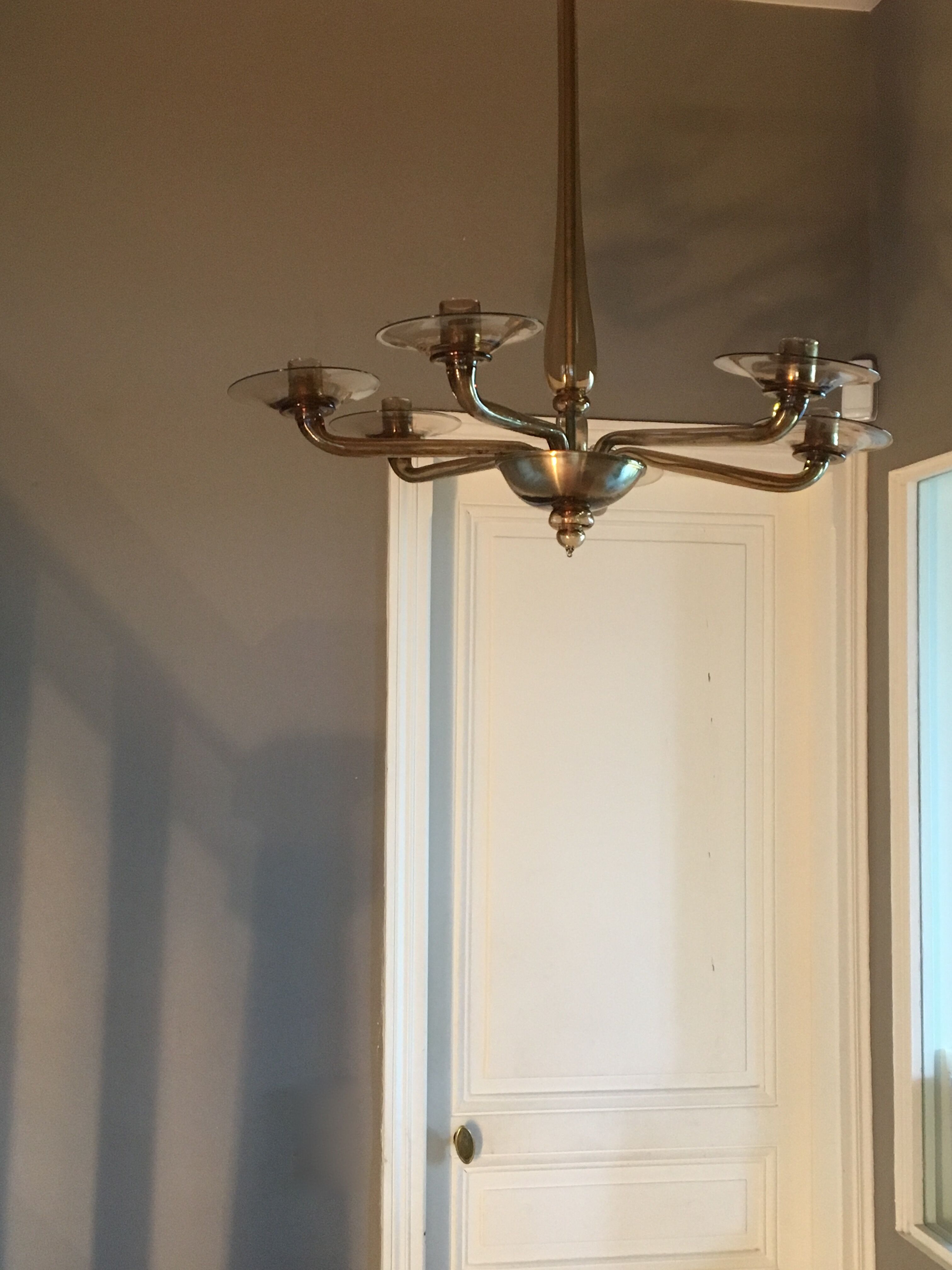 Blown glass chandelier