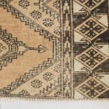 3x10 Cream Black Vintage Persian Runner Rug, 76x303Cm SK 20938