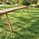 Pair of antique farmhouse benches in solid wood – brutalist style – 180 cm