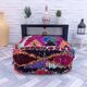 Handmade Berber pouf in wool 60 X 60 X 20 CM