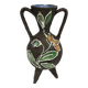 Two-handled vase with enamelled floral decor