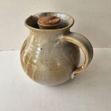 Signed, poured ceramic wine pitcher (signature to be identified)
