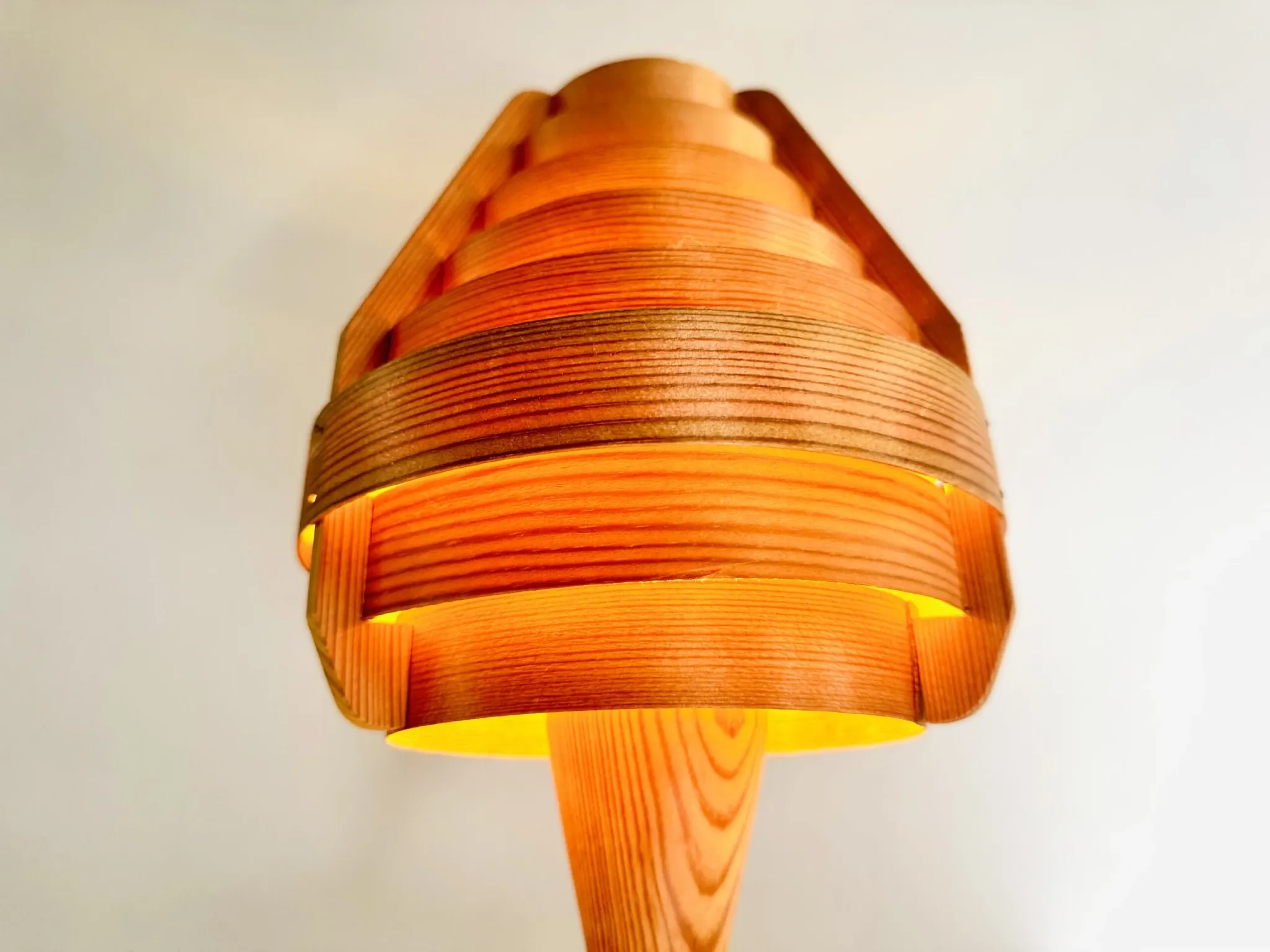 Model B-119/1 Pine Veneer Conical Table Lamp By Hans-Agne Jakobsson For Ab Markaryd, Sweden 1960S
