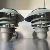 Pair of classic danish vintage outdoor wall lamps in copper