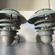 Pair of classic danish vintage outdoor wall lamps in copper