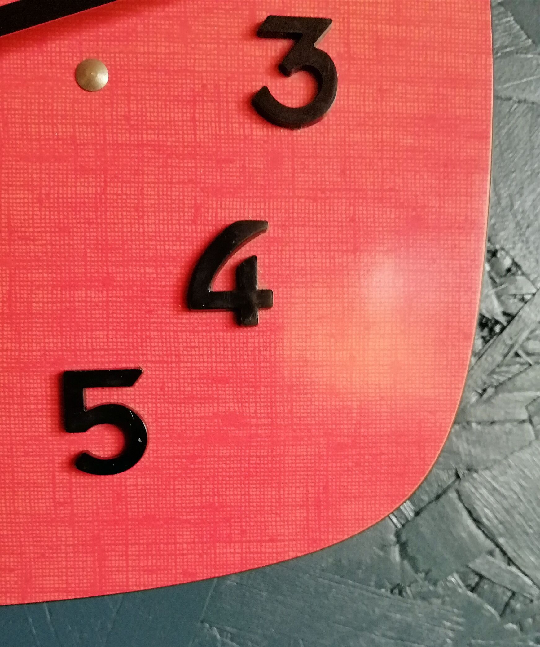 Vintage formica clock silent wall clock "red odo"