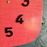 Vintage formica clock silent wall clock "red odo"