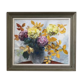 Peinture bouquet champêtre G.Dubois