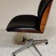 Black leather desk chair by Ico Parisi for MIM Roma