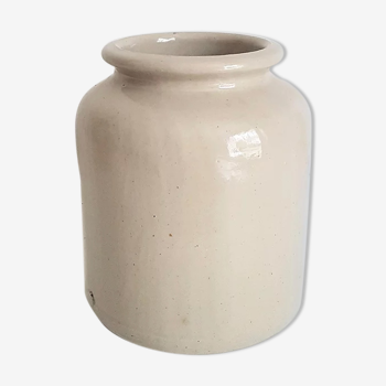 Old white mustard pot