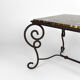 Table basse en fer forgé patiné et marbre, circa 1940
