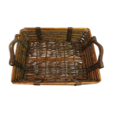 Panier osier anses bois