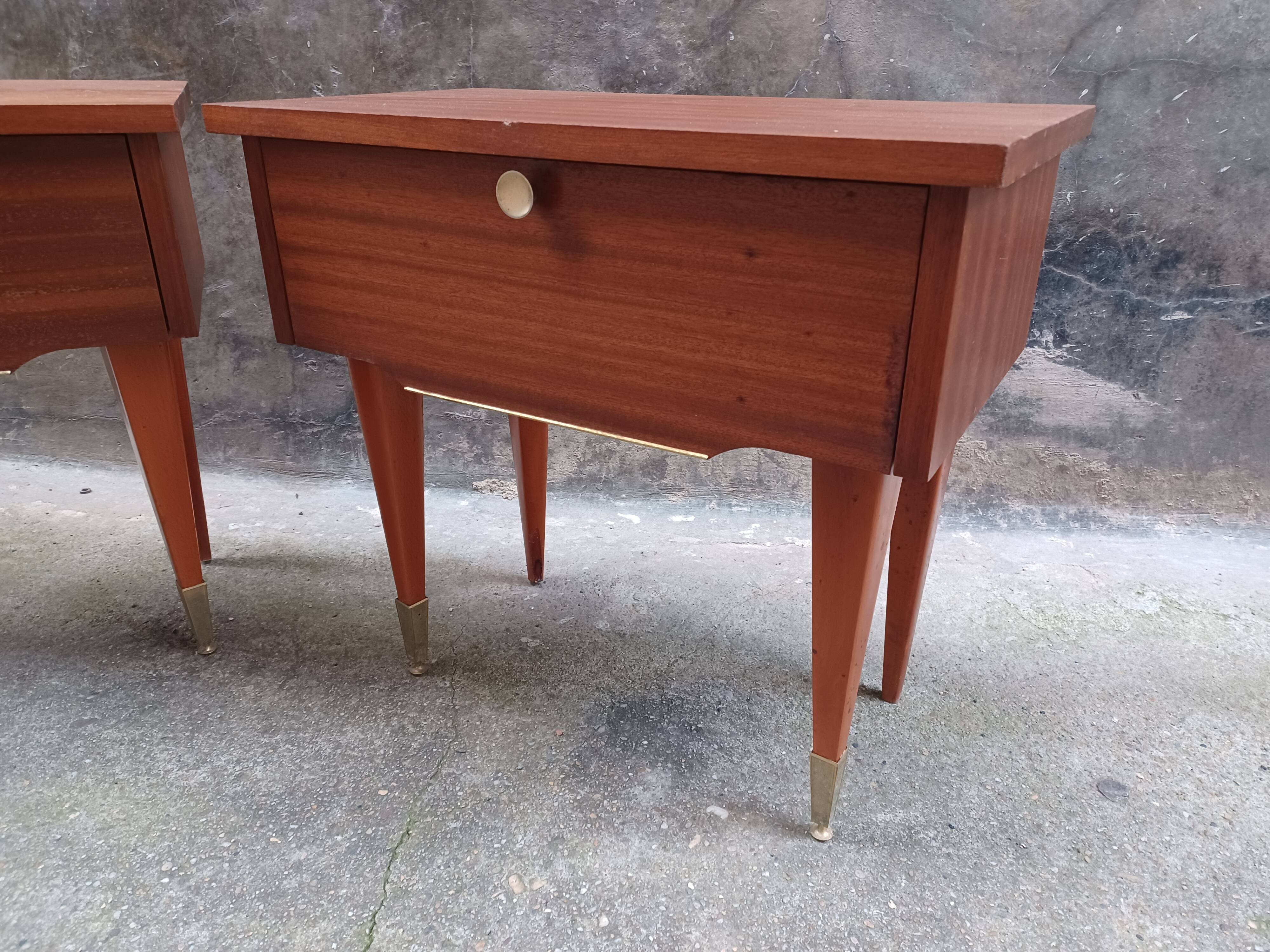 Pair of bedside tables, 60'S
