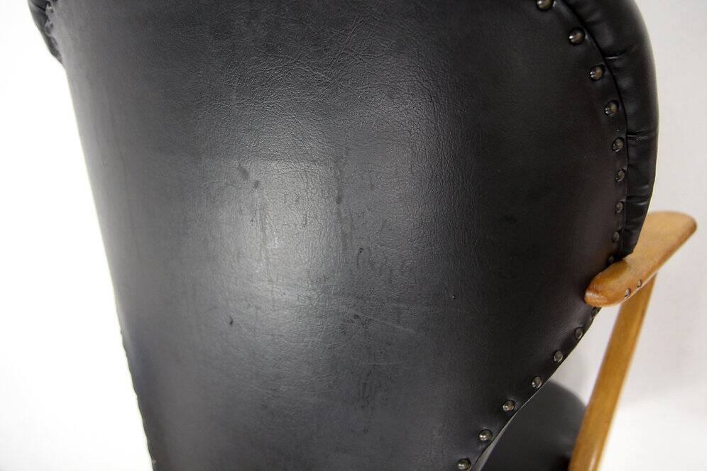 Scandinavian leatherette armchair, Sweden, 1960