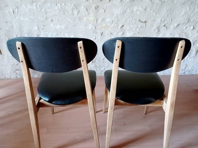 6 chaises vintage scandinave en teck années 1960