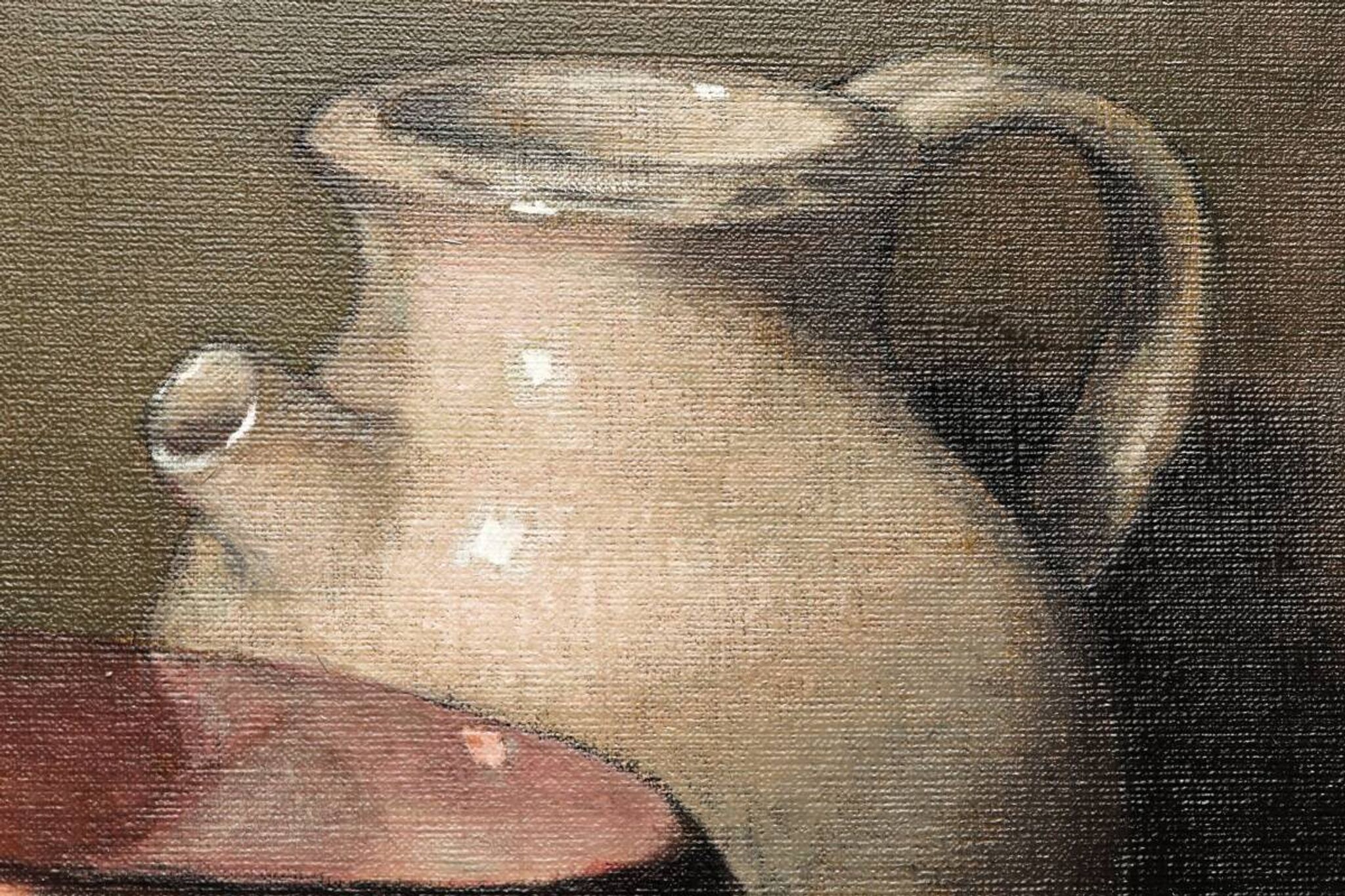 Still life with vegetables, oil on canvas signed Angeli Guerino.