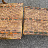 Wicker chaise longue