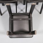 Lot de 6 chaises de salle à manger en bois et cuir noir