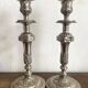 Antique silver-plated metal candlesticks