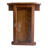 Armoire murale vintage / mini vitrine / armoire murale : verre & bois