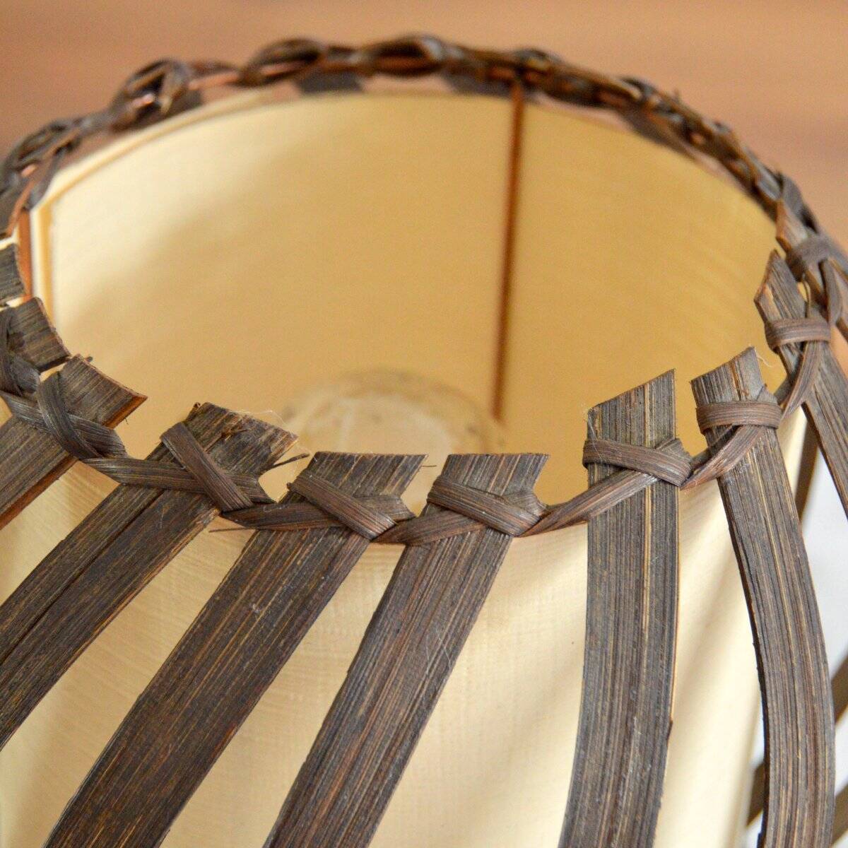 Louis Sognot bedside lamp in vintage rattan 1950