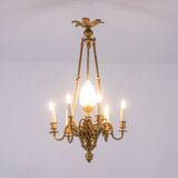 Louis XVI style chandelier in gilded bronze. Circa 1900.