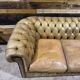 Chesterfield 3-seater leather sofa - 1960s