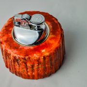 Red alabaster lighter by Romano Bianchi, Italy, 1970