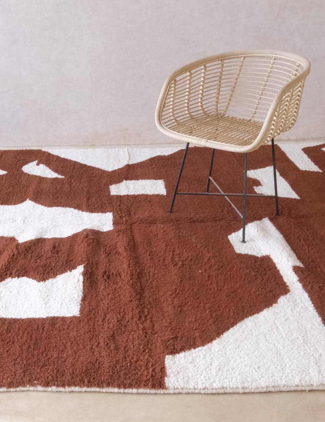 Tapis fait main marron 250cmx150cmn
