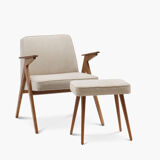 Type 300-177 bunny armchair with footrest from the 60s.
