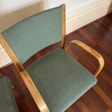 3 Fauteuils Steiner sieges assise verte